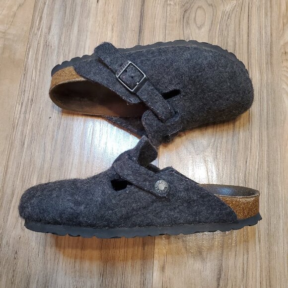 Birkenstock Wool Felt Clogs Gray Size 35 women's 4/4.5 - Picture 2 of 6